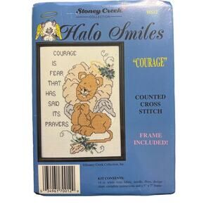 NWT Stoney Creek Halo Smiles "Courage" Lion Complete Counted Cross Stitch Kit